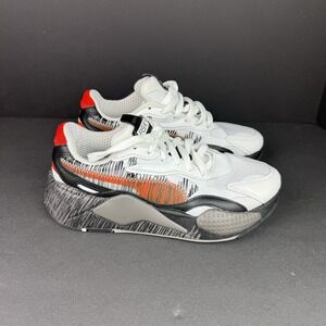 Puma RS X3 Render 386901-01 White Running Shoes Sneakers Size 5C Orange Boys Kid
